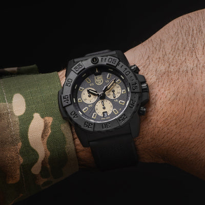 Navy SEAL Chronograph, 45MM - Black/Sand Dial