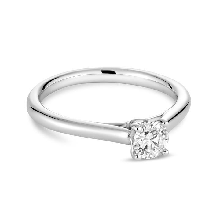 Kinsley Contemporary Round Halo Twist Diamond Engagement Ring -  artcarvedbridal