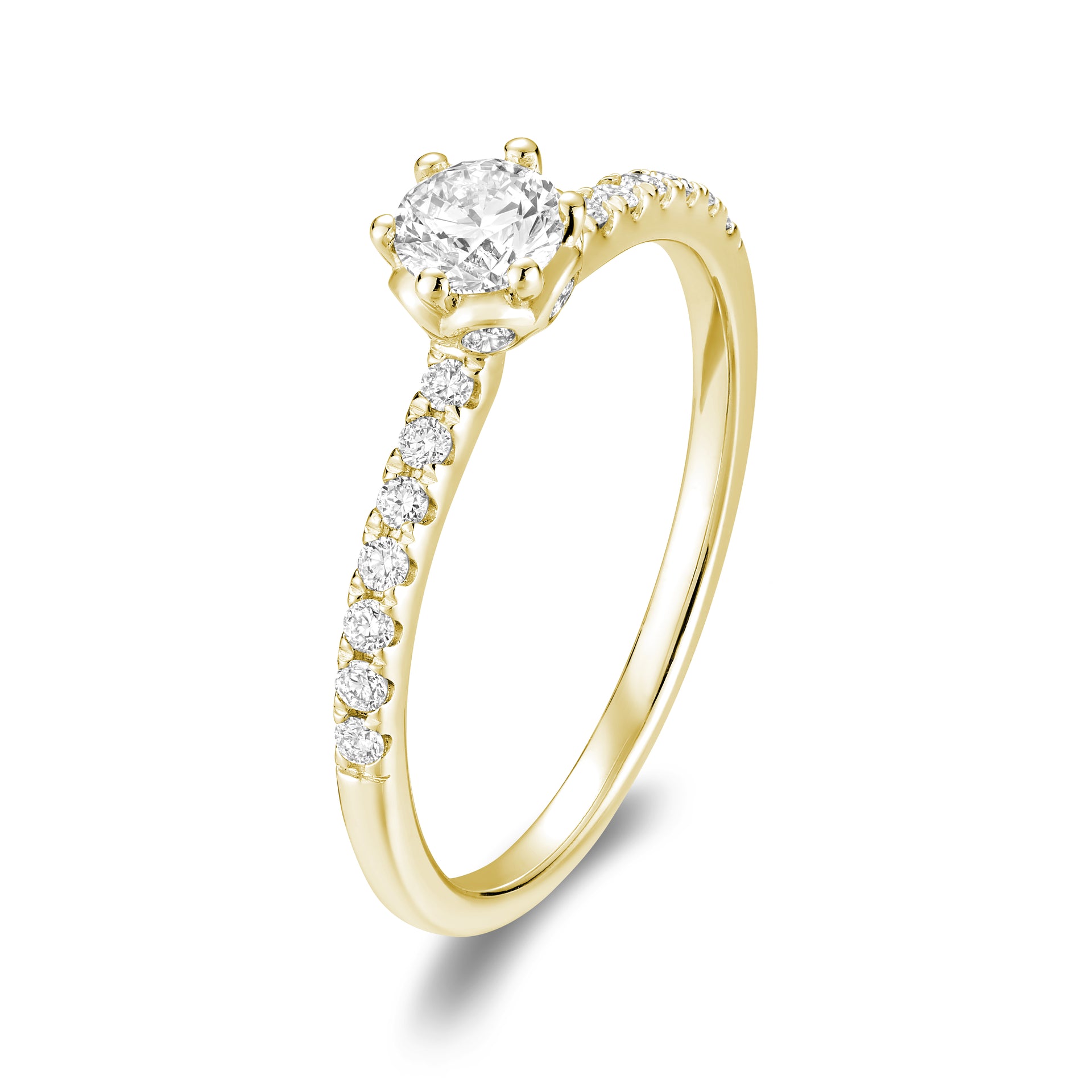 Bague de fiançailles à six diamants de la collection Hemsleys 14K