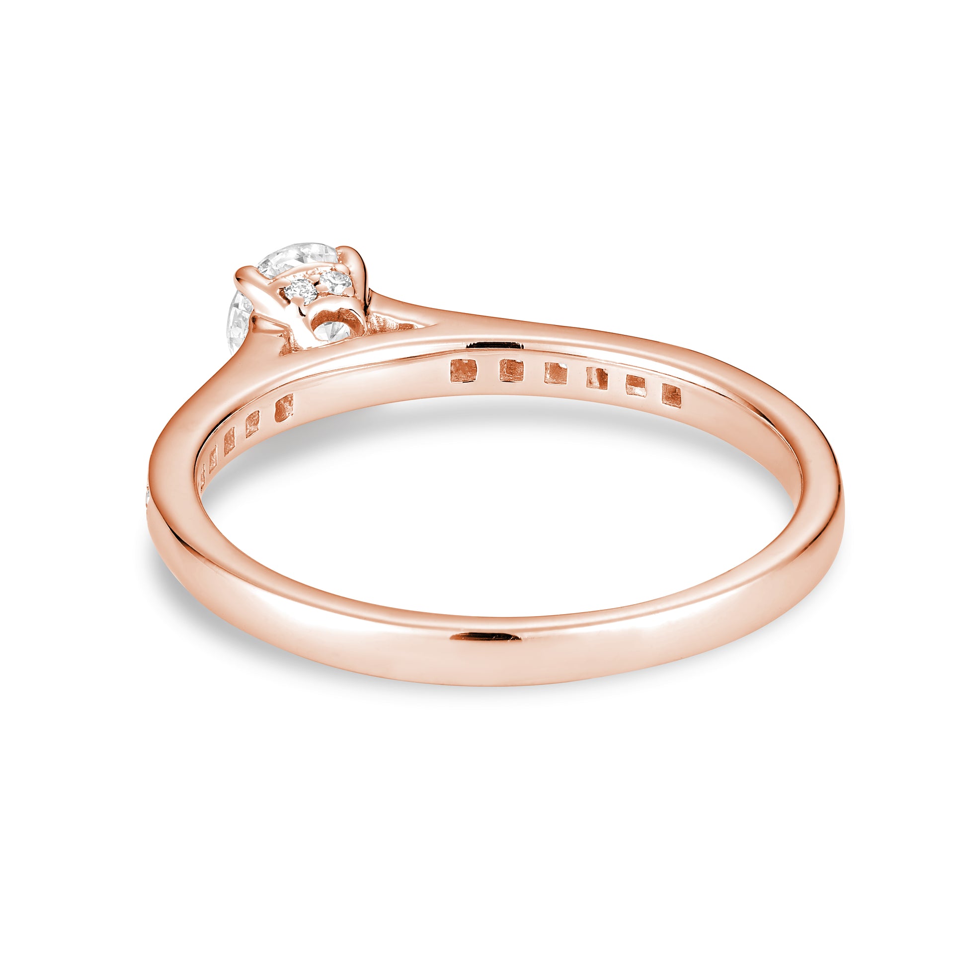 Bague de fiançailles en diamant rond de 14 carats de la collection Hemsleys