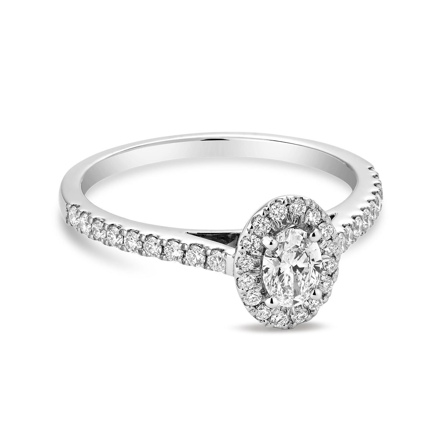 Hemsleys Collection 14K Oval Shape Diamond Engagement Ring with Oval Shape Halo