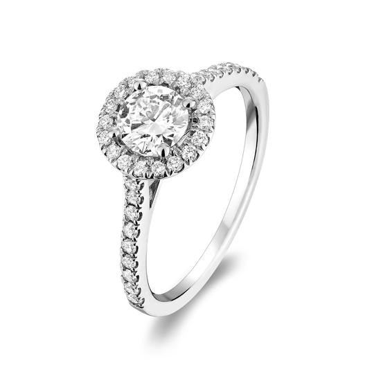 Hemsleys Collection 14K Round Diamond Engagement Ring with Round Halo