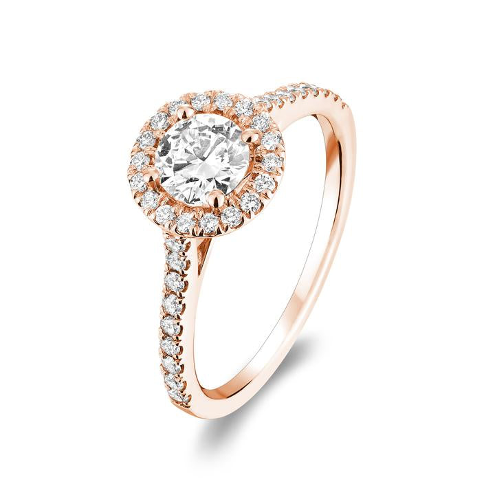 Hemsleys Collection 14K Round Diamond Engagement Ring with Round Halo