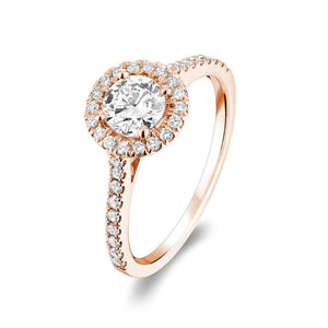 Hemsleys Collection 14K Round Diamond Engagement Ring with Round Halo