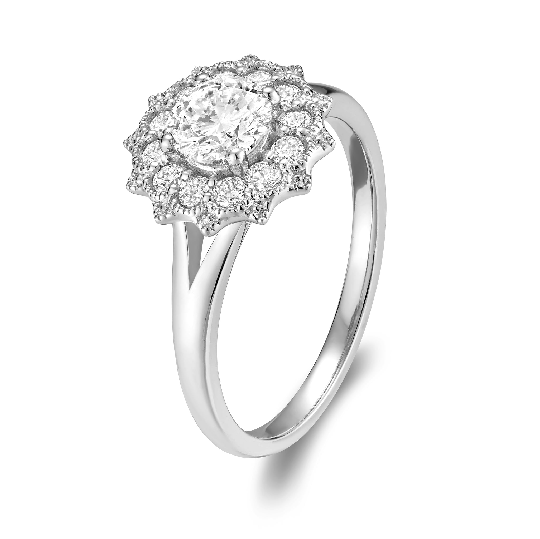 Hemsleys Collection 14K Diamond Star Halo Engagement Ring