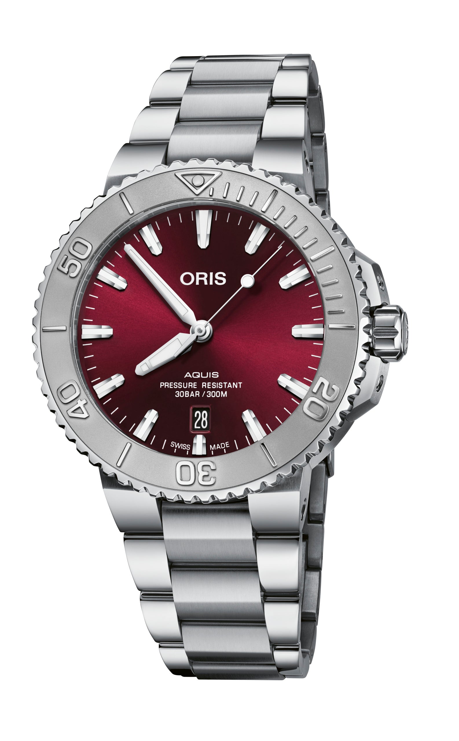 Oris Aquis Date Automatic REF#73377304158-0782405PEB (Cherry Dial / 43.5mm)