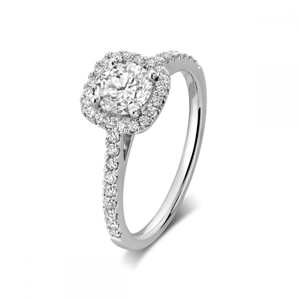 Diamond Under Halo Engagement Ring Setting | deBebians