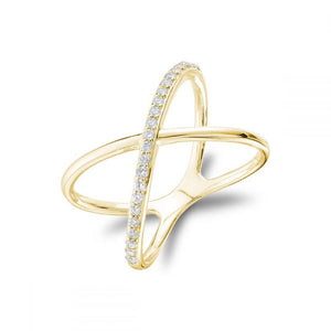 Hemsleys Collection 14K Diamond X Ring
