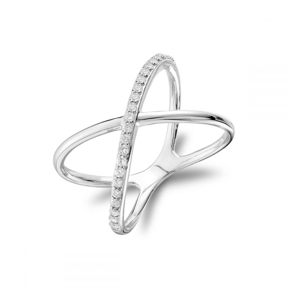 Hemsleys Collection 14K Diamond X Ring