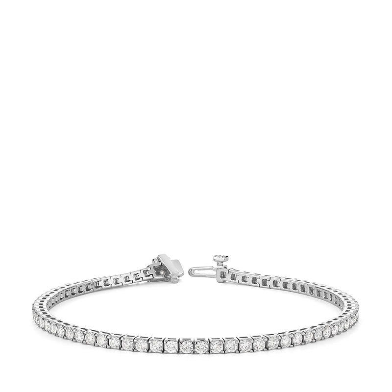 Hemsleys Collection 14K Four-Prong Round Diamond Tennis Bracelet