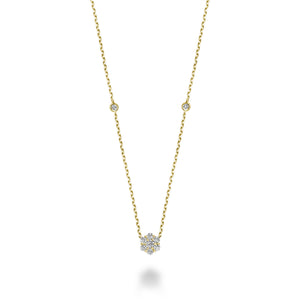 Hemsleys Collection 14K Flower Illusion Set Diamond Necklace