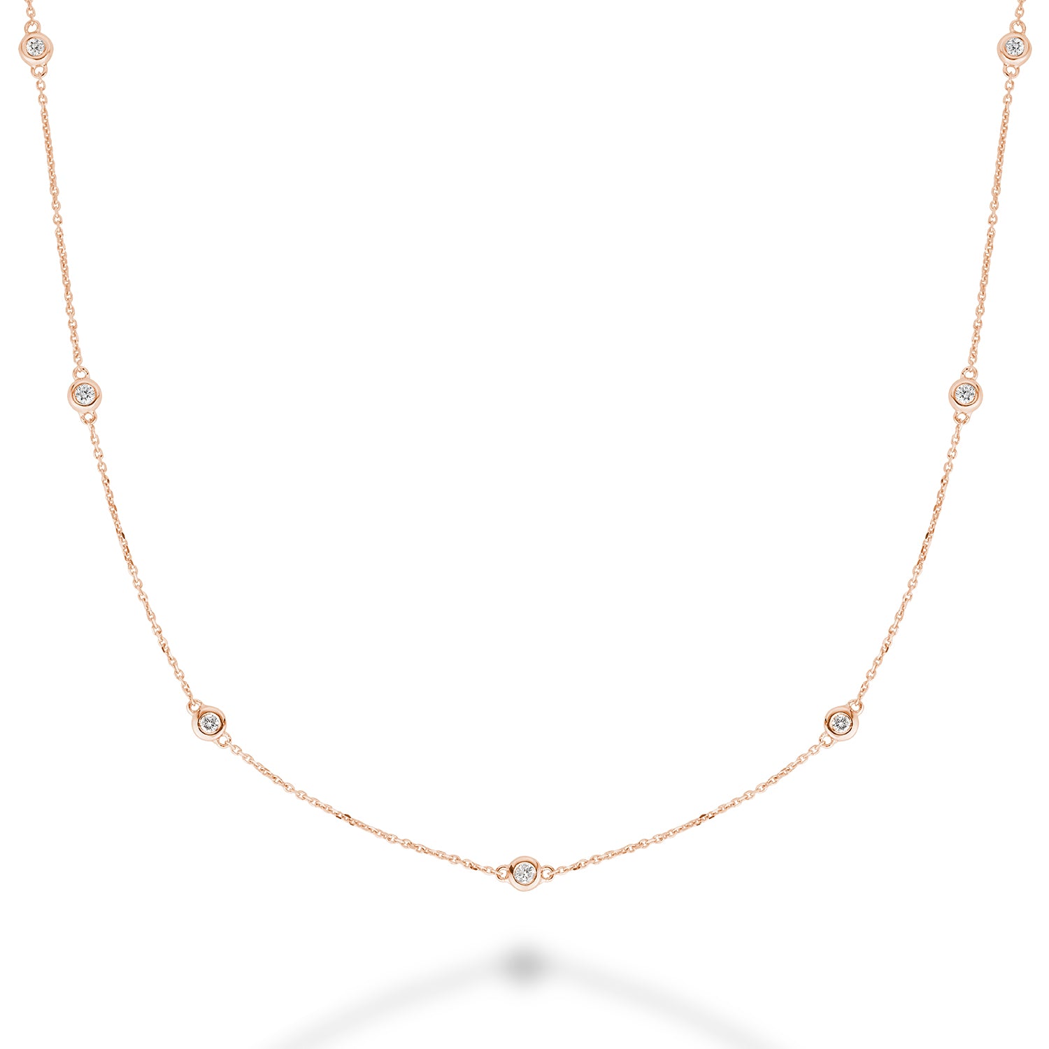 Hemsleys Collection 14K Diamonds-By-The-Yard Necklace