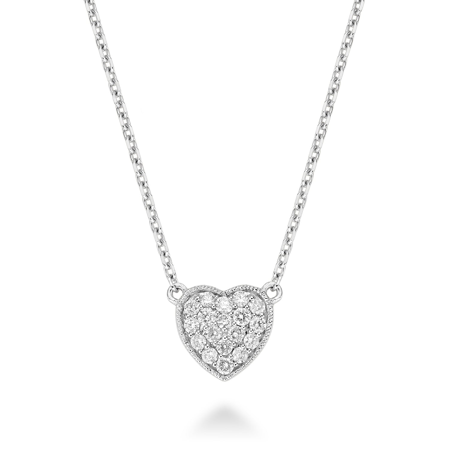 Hemsleys Collection 14K Micro Diamond Pavé Heart Necklace
