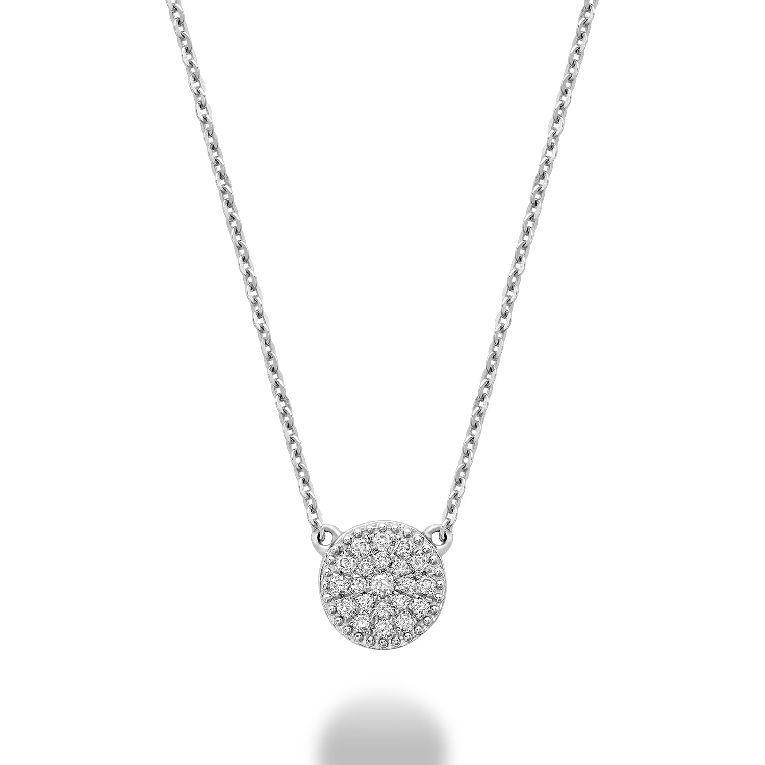 Hemsleys Collection 14K Micro Diamond Pavé Disc Necklace