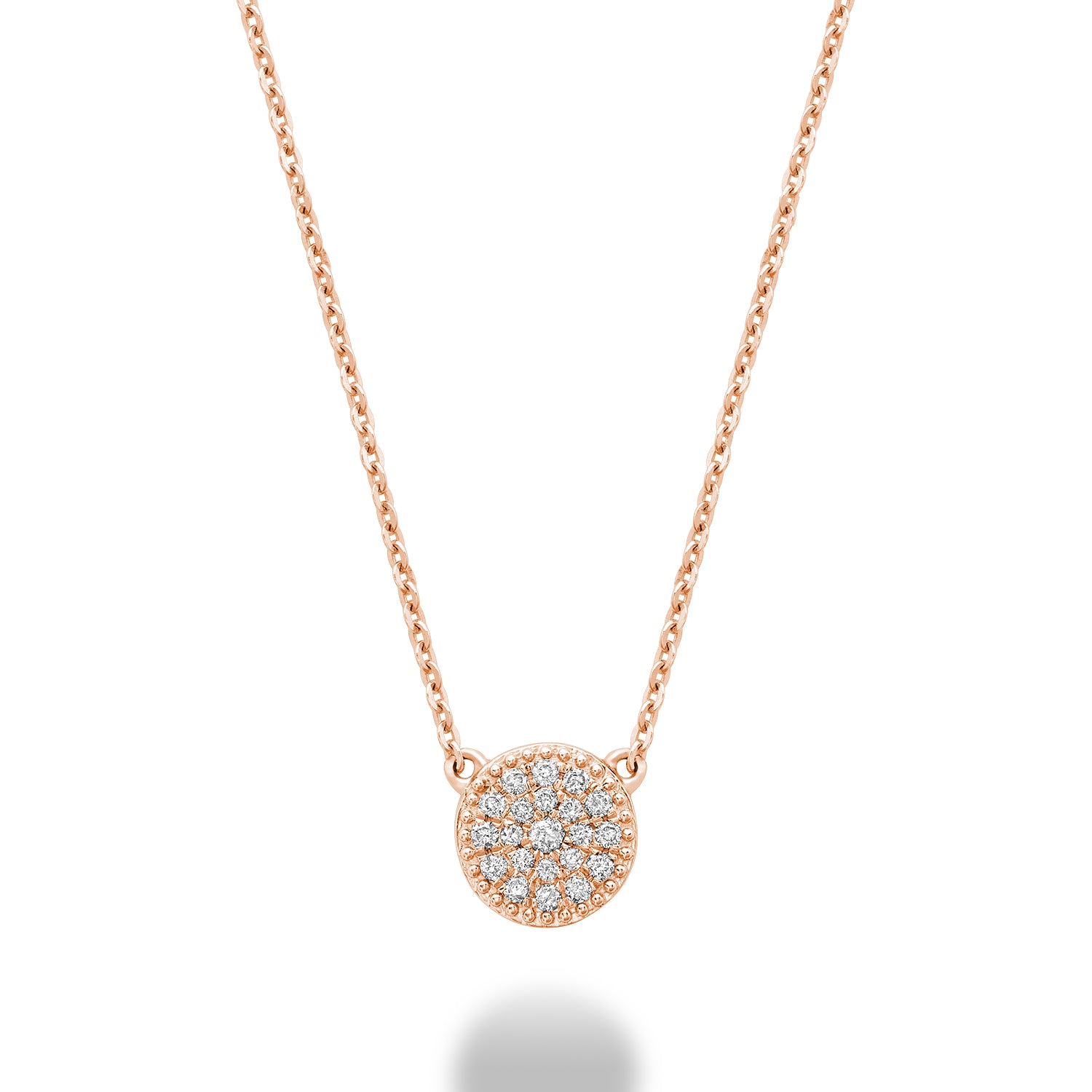 Hemsleys Collection 14K Micro Diamond Pavé Disc Necklace
