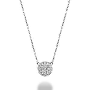 Hemsleys Collection 14K Micro Diamond Pavé Disc Necklace