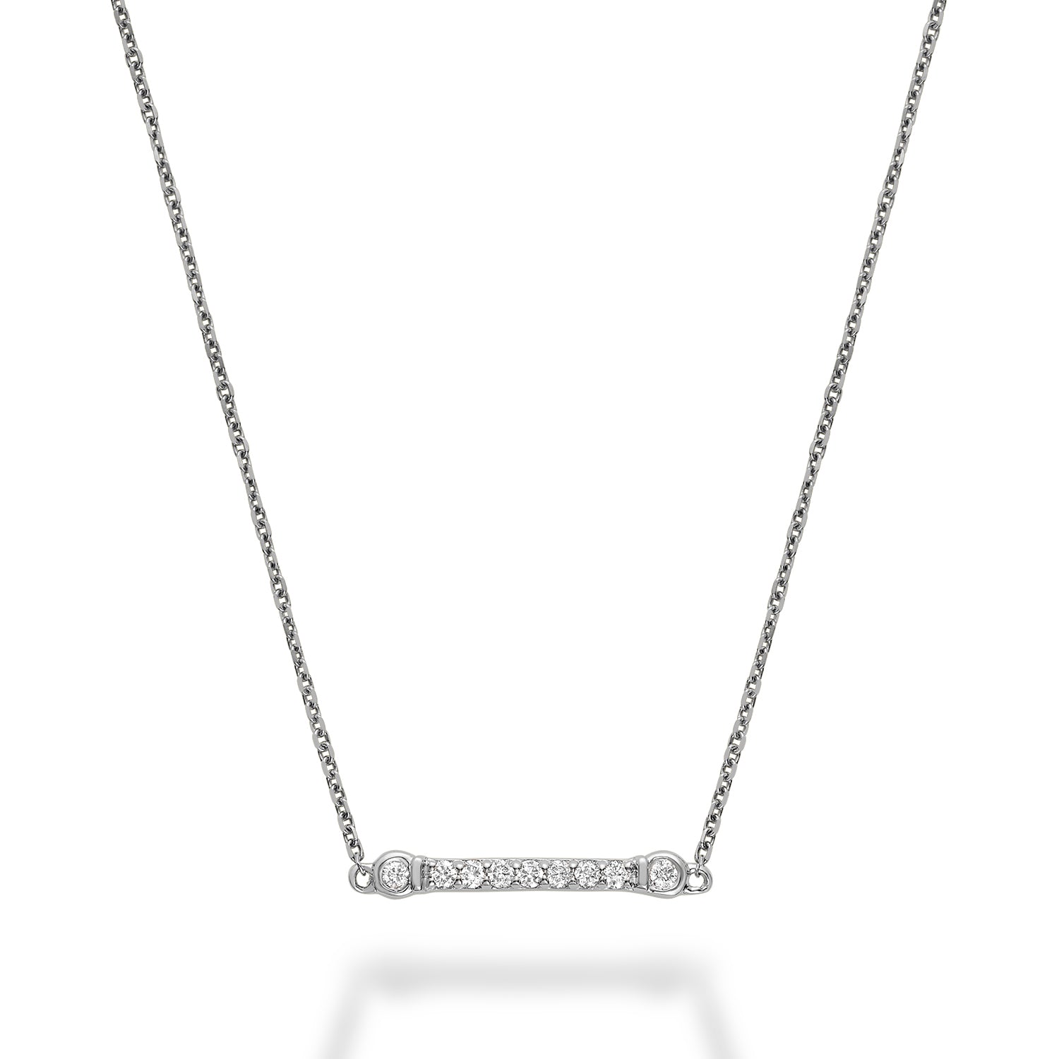 Hemsleys Collection 14K Straight Diamond Bar Necklace