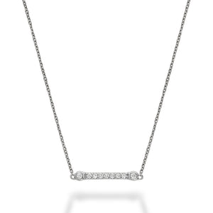 Hemsleys Collection 14K Straight Diamond Bar Necklace