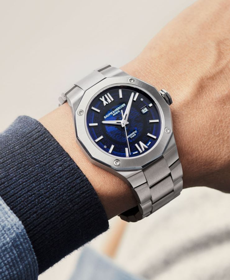 Baume Et Mercier Riviera Baumatic Automatic (Blue Dial / 42mm)