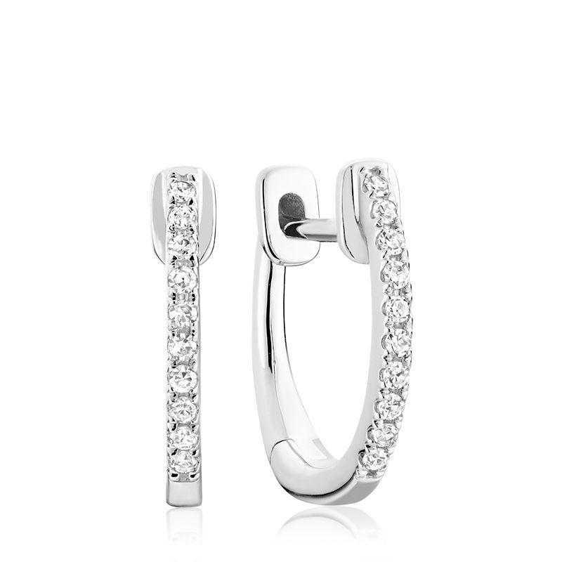 THE LEO Diamond Hoop Earrings 7/8 ct tw Diamonds 14K White Gold | Kay