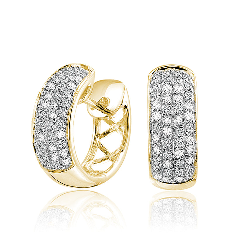 Collection Hemsleys Boucles d'oreilles Huggy Hoop en pavé de diamants 14k