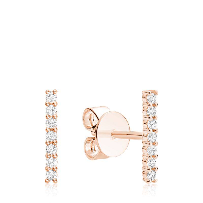 Hemsleys Collection 14K Diamond Bar Stud Earrings