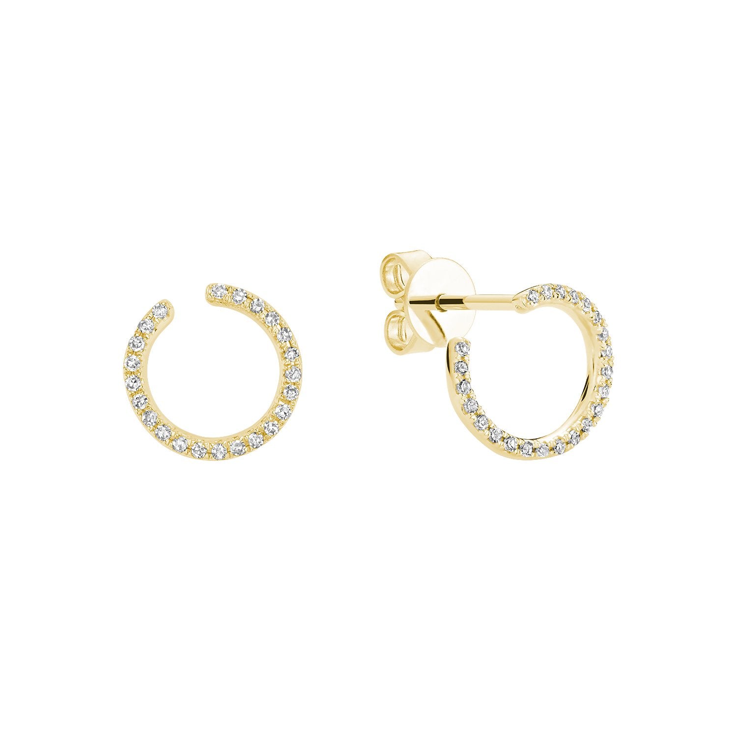 Collection Hemsleys - Clous d'oreilles boucle en diamant 14K