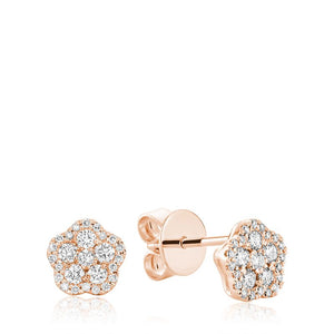 Hemsleys Collection 14K Diamond Flower Illusion Set Diamond Halo Stud Earrings