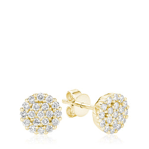 Hemsleys Collection 14K Diamond Flower Illusion Set & Round Diamond Halo Stud Earrings
