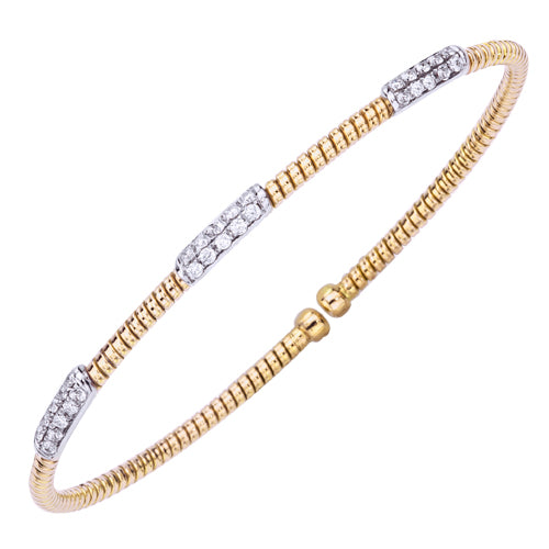 Bracelet Hemsleys Collection 18K Dainty Diamond Triple Bar Station