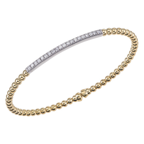 Bracelet Hemsleys Collection 18K avec barre de diamant perlée
