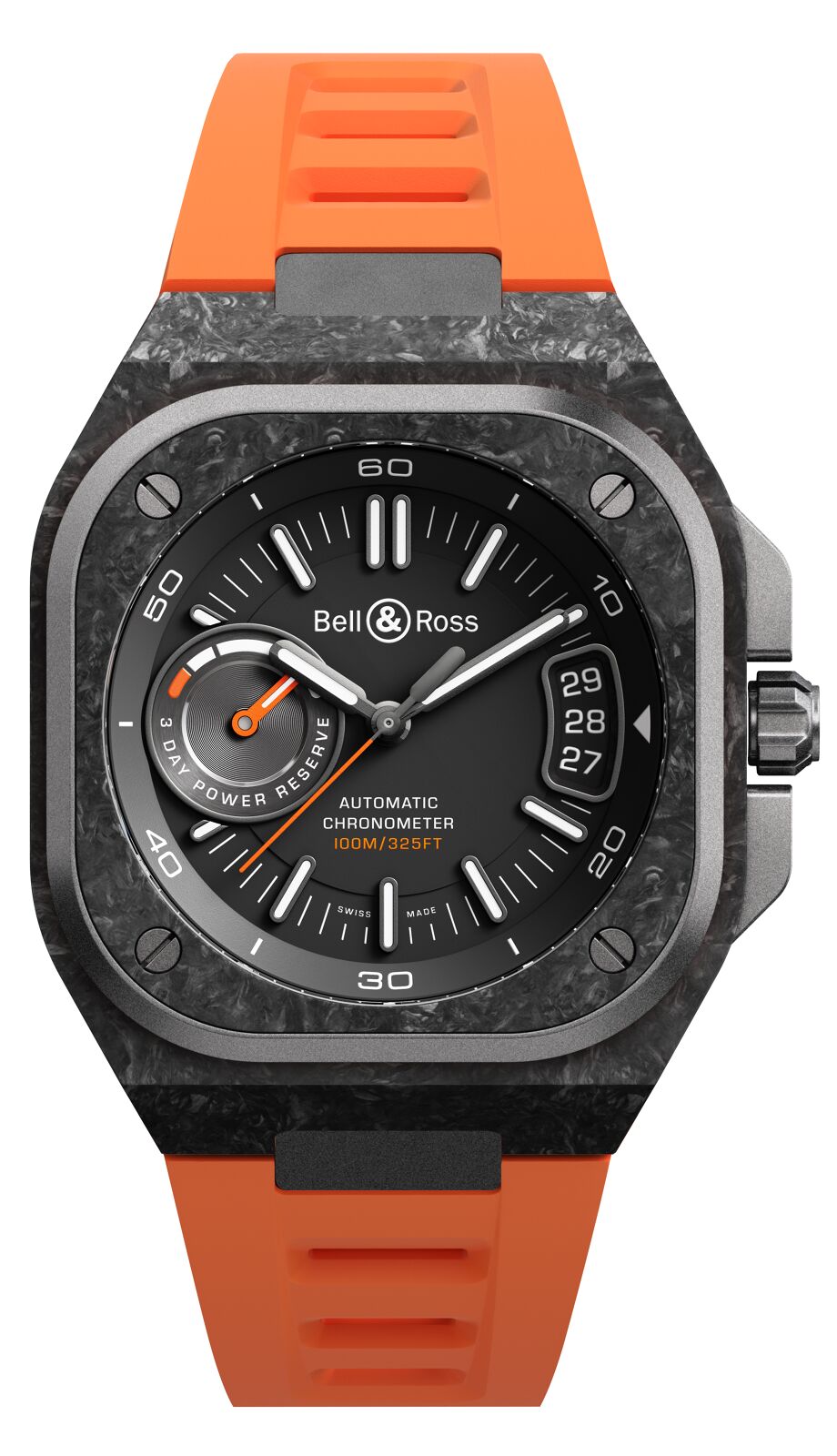 Bell & Ross BR-X5 Carbon Orange Automatic (Black Dial / 41mm)