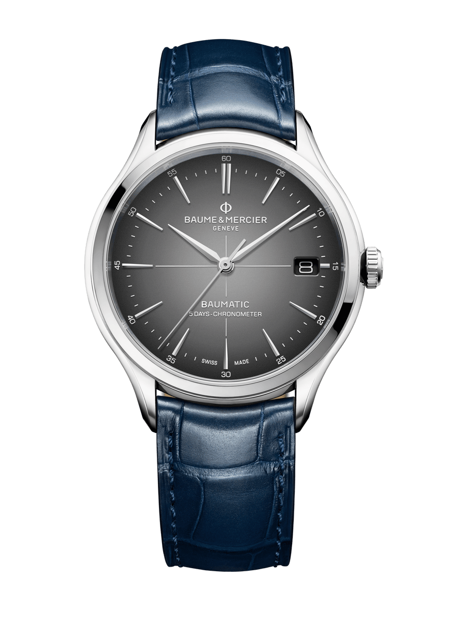 Baume Et Mercier Clifton Baumatic Automatic Grey Dial 40mm Hemsleys Jewellers