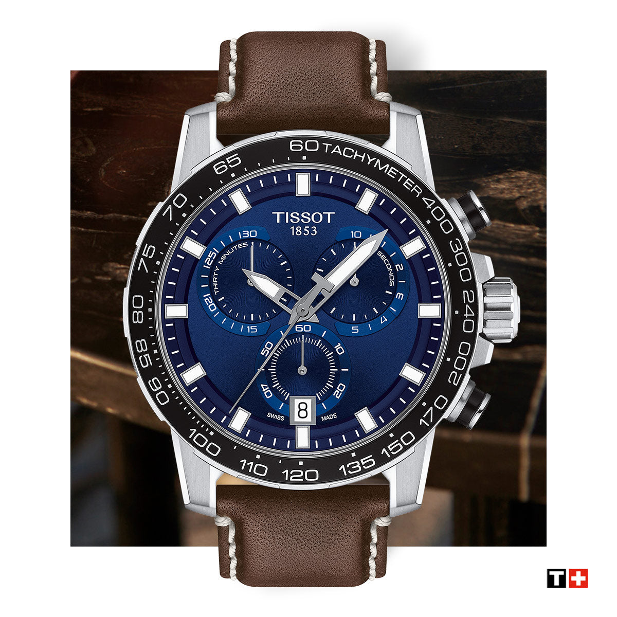 Chronographe à quartz Tissot Supersport (cadran bleu / 45,5 mm)