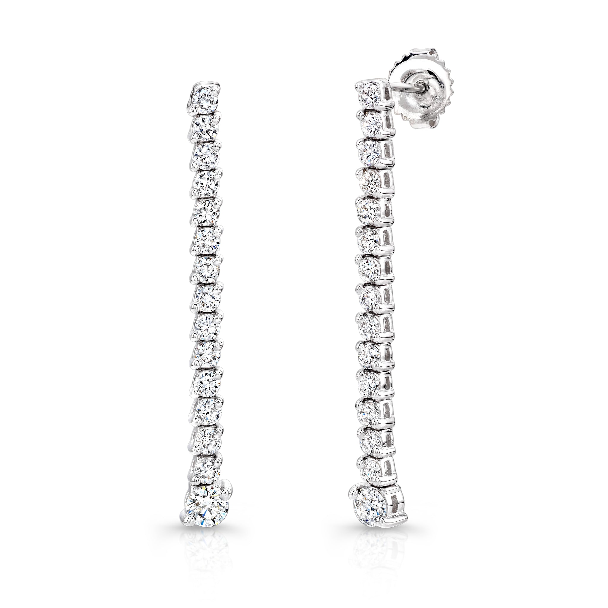 Uneek 18K Diamond Drop Linear Earrings