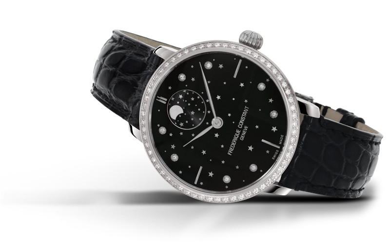 Frederique Constant Slimline Moonphase Stars Manufacture Automatic (Black Dial / 38mm)