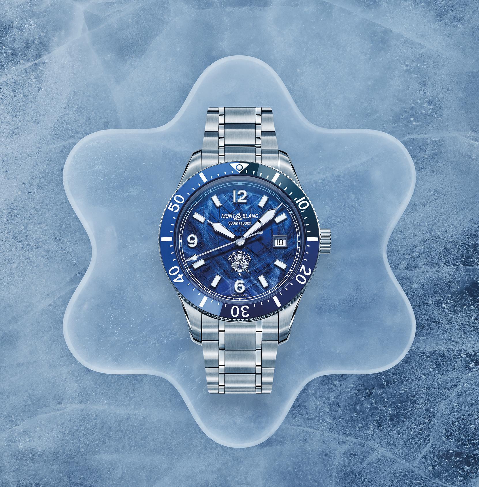 Montblanc 1858 Iced Sea Automatic Date (Cadran bleu / 41mm)