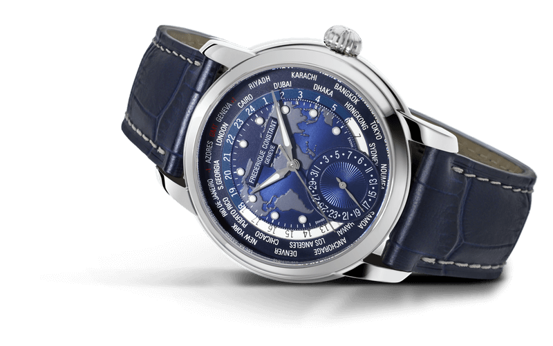 Frederique Constant Classic Worldtimer Manufacture Automatic (Blue Dial / 42mm)