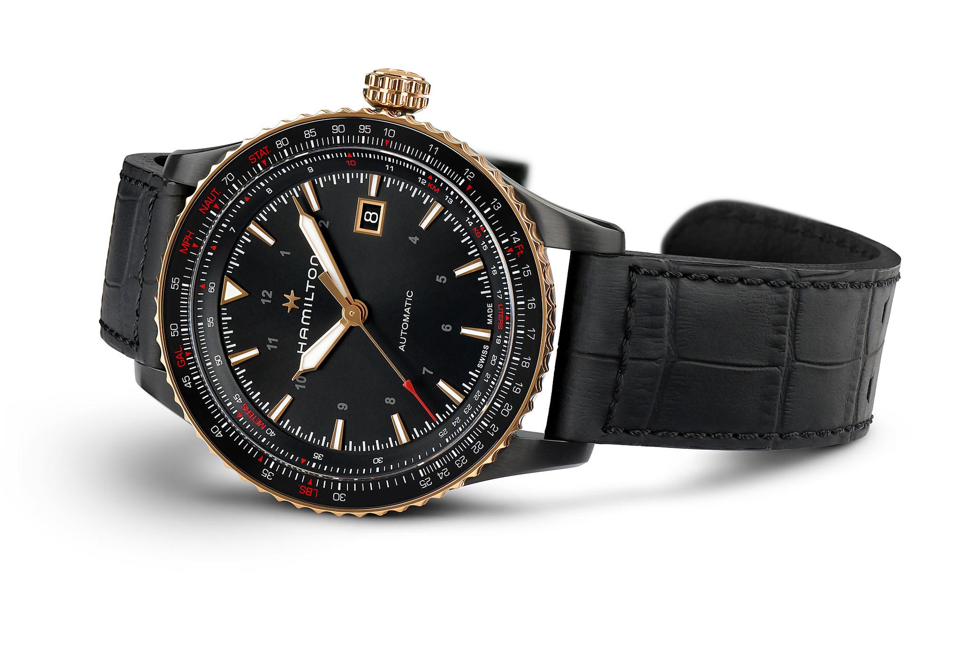 Hamilton Khaki Aviation Converter Auto (Black Dial / 42mm / Rose Accents)