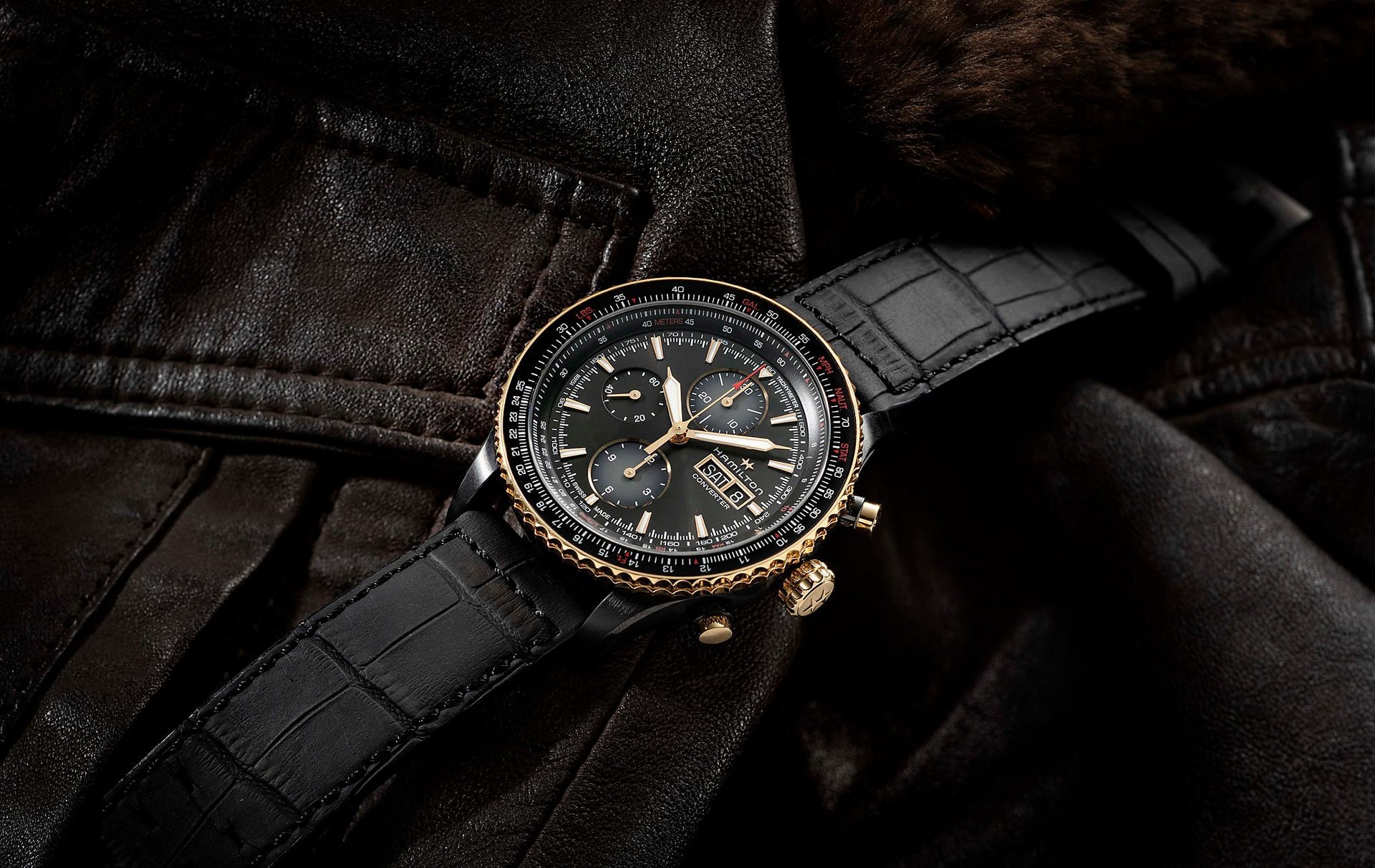 Hamilton Khaki Aviation Converter Auto Chrono (Black Dial / 44mm / Black Case)