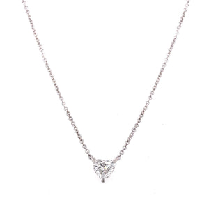 Hemsleys Collection 18K Heart-Shape Diamond Solitaire Necklace