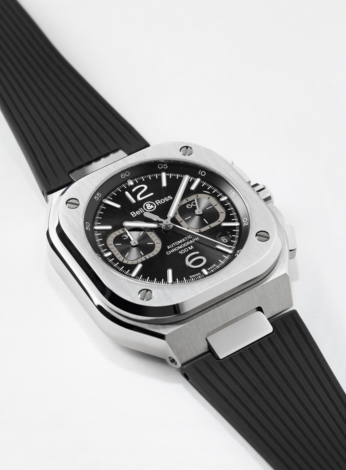 Bell & Ross BR 05 Chrono Black Steel Automatic Chronograph (Black Dial / 42mm)
