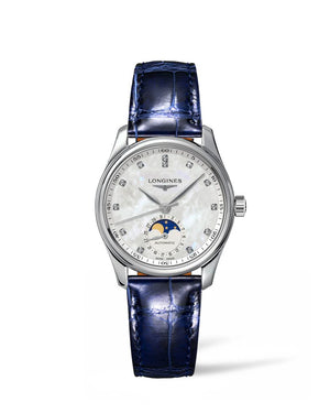 Longines Master Collection Moonphase Automatic (White MOP Dial / 34mm / Diamond Indexes)
