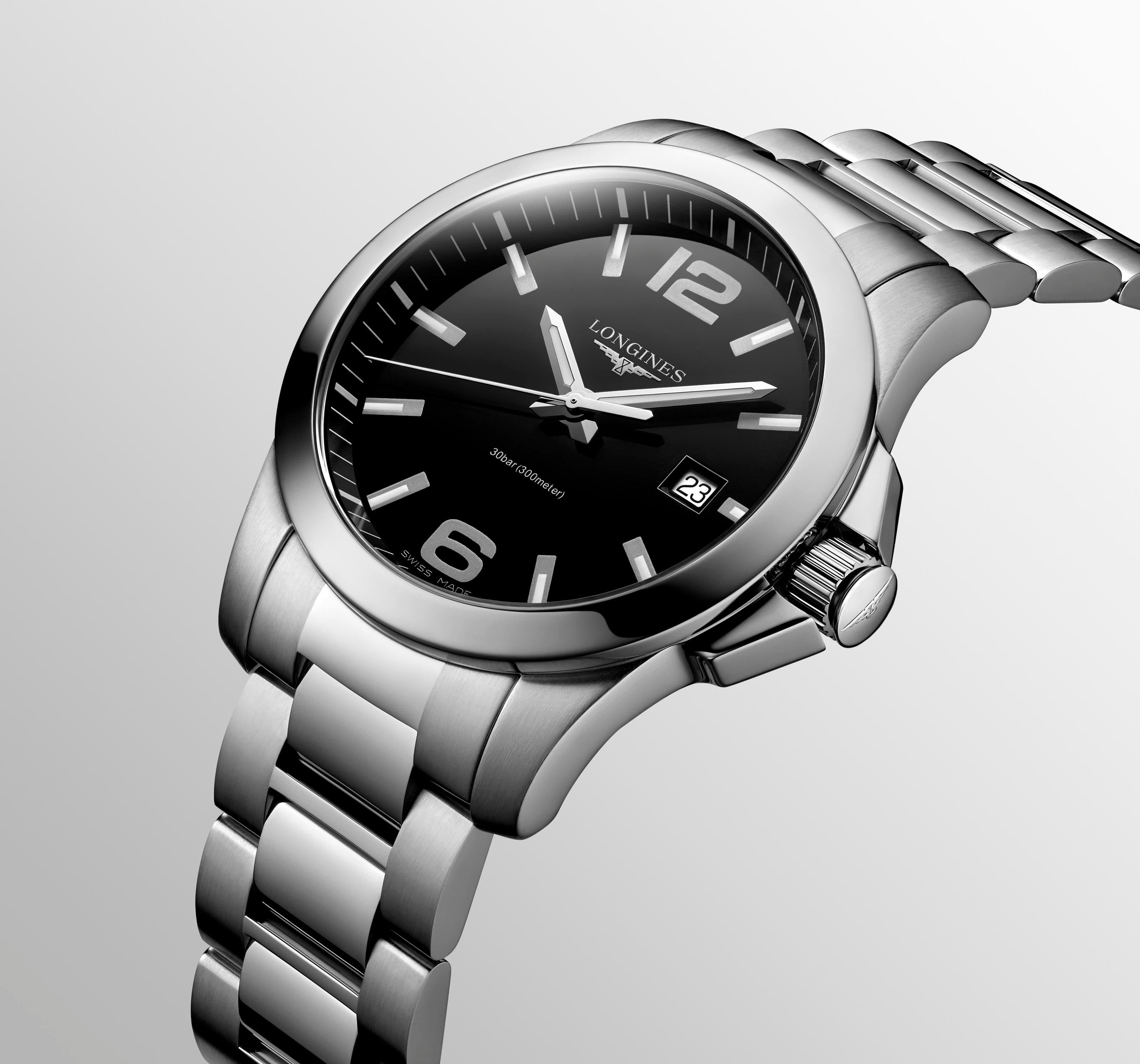 Longines Conquest Quartz Black Dial 41mm Hemsleys Jewellers