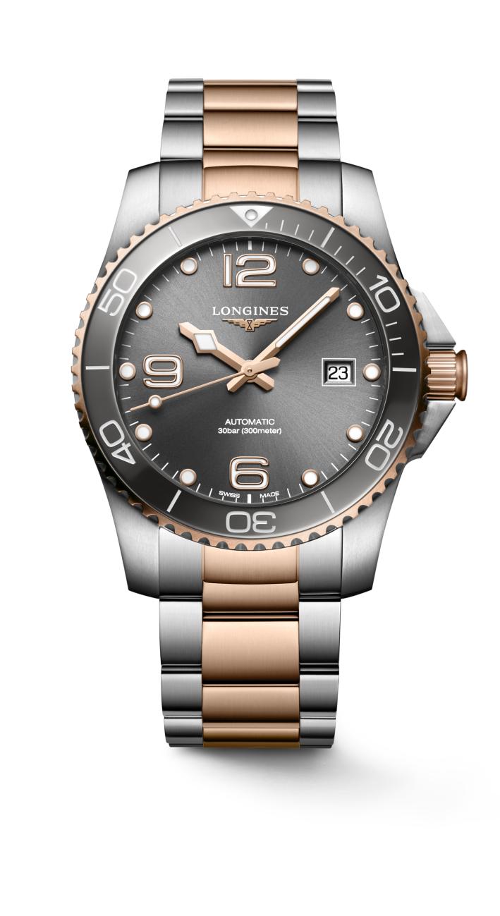 Longines HydroConquest Automatic (Grey Dial / 41mm / Two-Tone Rose)