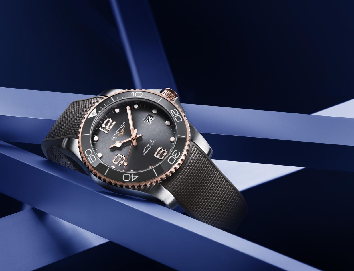 Longines HydroConquest Automatic (Cadran gris / 41mm / Rose bicolore)