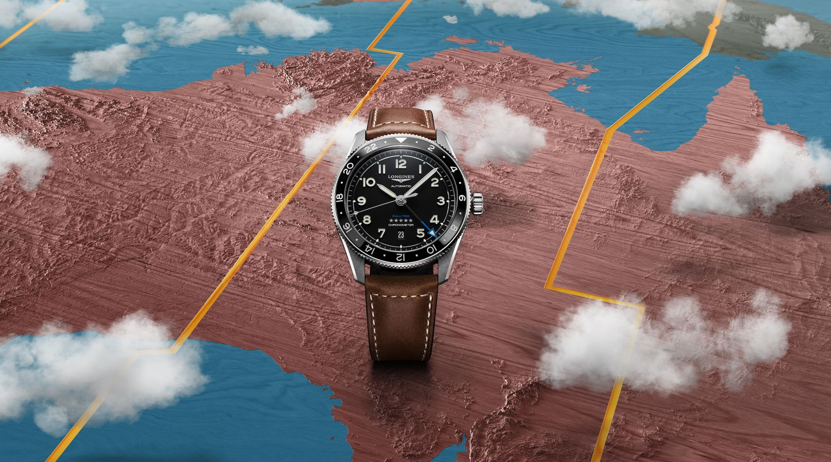 Longines Spirit Zulu Time Automatic (cadran noir / 42 mm)