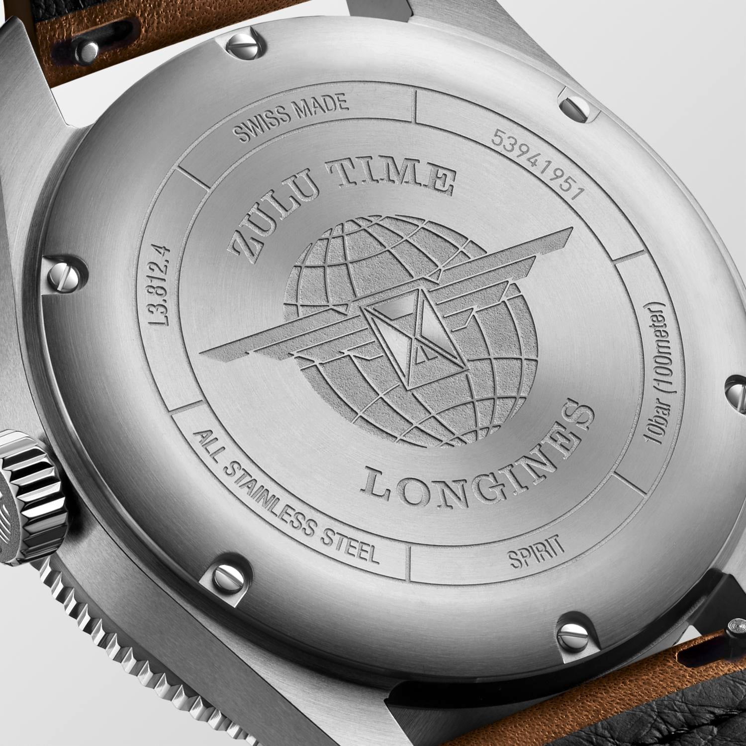 Longines Spirit Zulu Time Automatic (Black Dial / 42mm / Green Bezel)