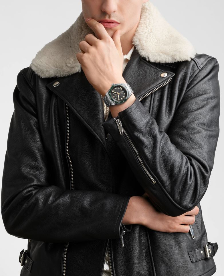 Longines Spirit Zulu Time Automatic (Black Dial / 42mm / Green Bezel)