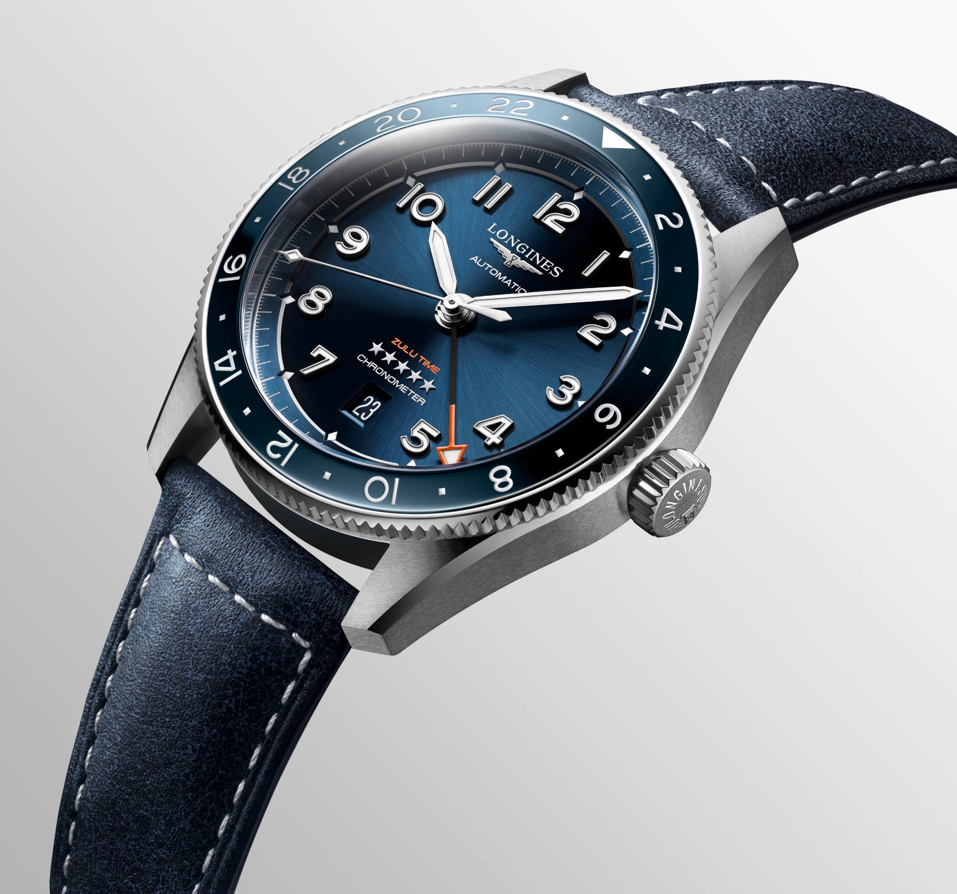 Longines Spirit Zulu Time Automatic (Blue Dial / 42mm)